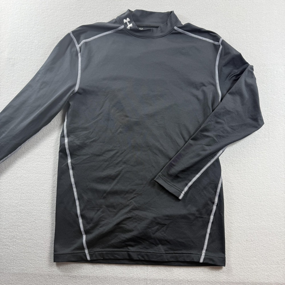 Under Armour ColdGear Shirt Mens XL Black Long Sleeve Mock Neck Base Layer